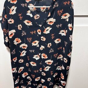 Pleione Navy Floral Blouse